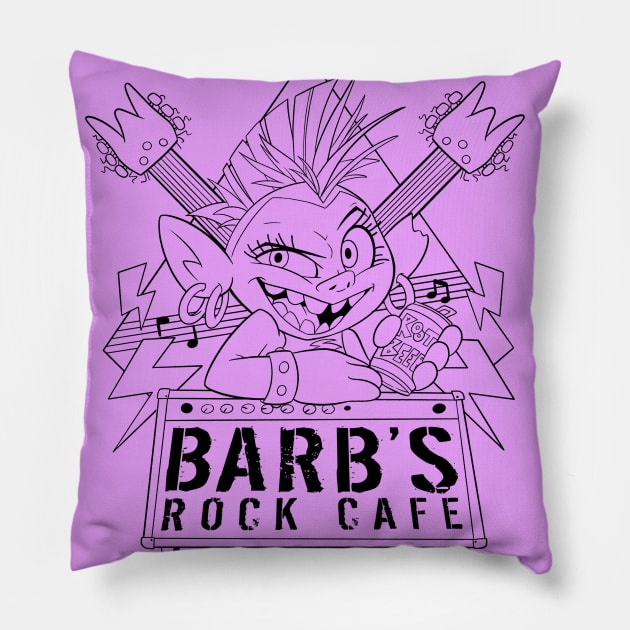 Barb's Rock Cafe Pillow by jzanderk