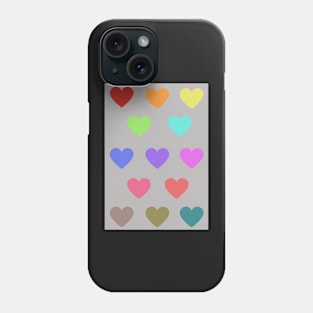 Colourful hearts pattern Phone Case