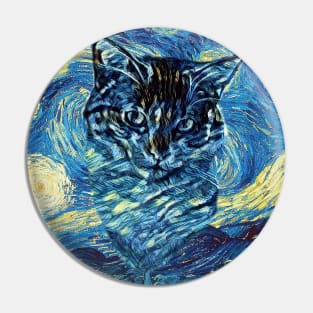 Cat Van Gogh Style Pin