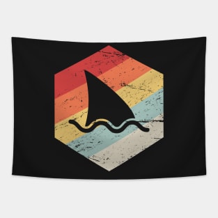 Retro Vintage Shark Fin Icon Tapestry