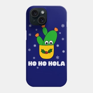 Ho Ho Hola - Opuntia Microdasys Cactus In Christmas Holly Pot Phone Case