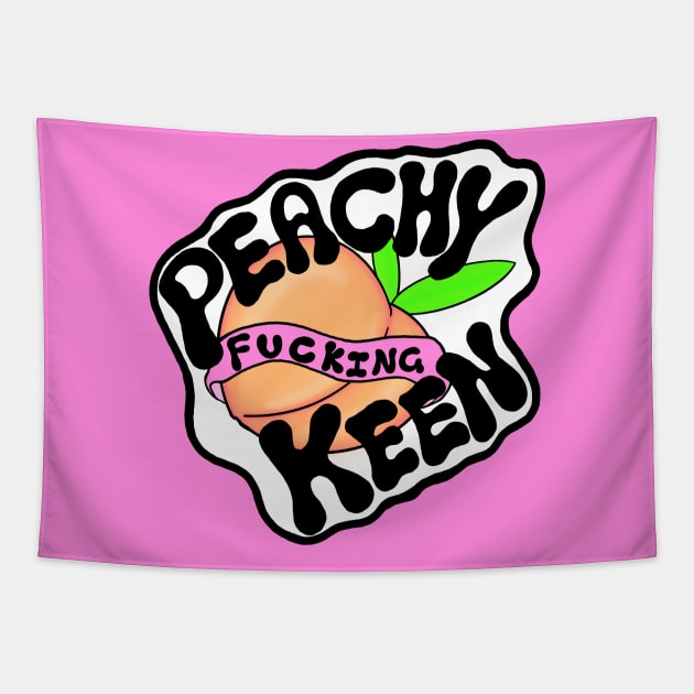 Peachy Keen Tapestry by ScribblinDiamonds