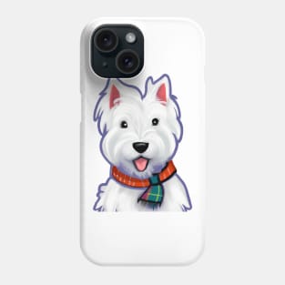 Cute West Highland White Terrier Drawing Phone Case