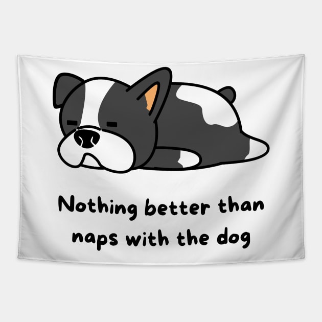 Grey Illustrated Nothing Better Than Naps With The Dog Tapestry by zwestshops