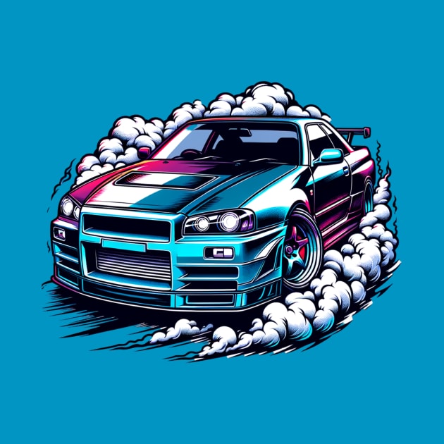 Skyline R34 Neon Color by raventink