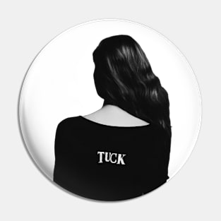 Woman turning her back, black and white illustration, classic Pin