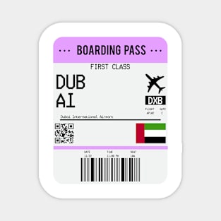 Boarding Pass Dubai Flight Ticket Magnet