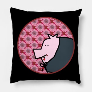 Portrait of a Halloween Horror Vampire Pig Pillow