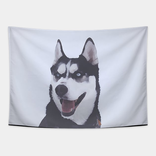 Siberian Husky painting effect Tapestry by Artaron