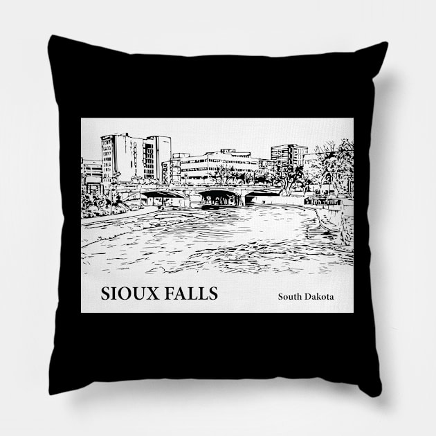 Sioux Falls - South Dakota Pillow by Lakeric