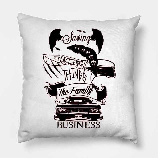 Supernatural Family Business Pillow by OtakuPapercraft