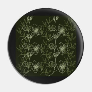 Green Floral Patterns Pin