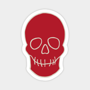 Simply Spooky Collection - Skull - Blood Red and Bone White Magnet