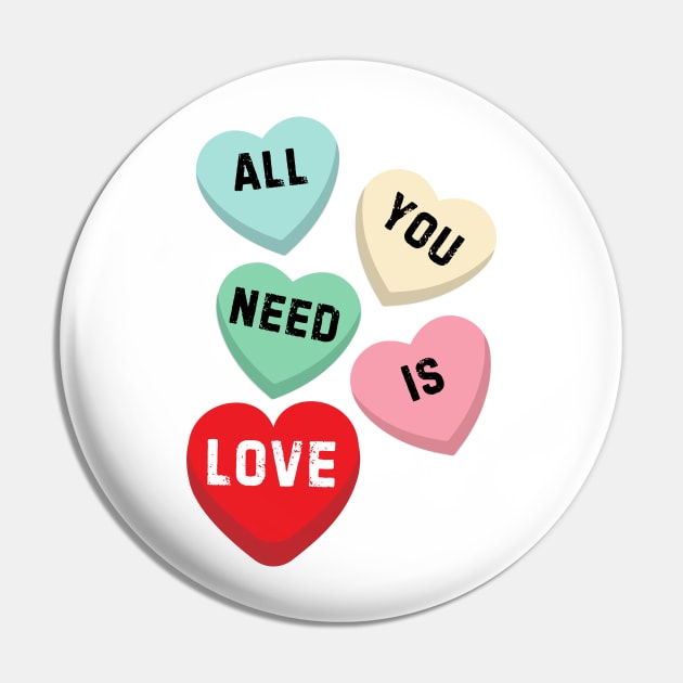 Candy Hearts Pin by Inktopolis