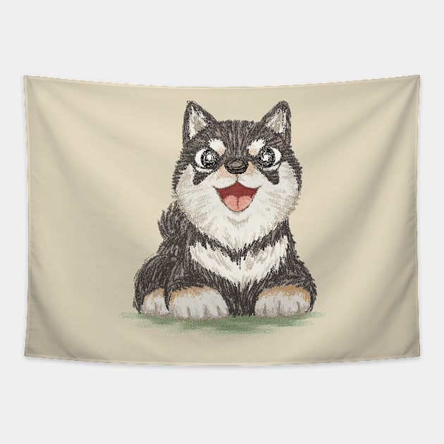 Black-Shiba dog Tapestry by sanogawa