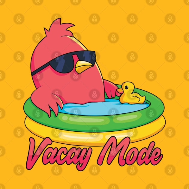 Vacay Mode Funny Bird Cartoon by Mandra