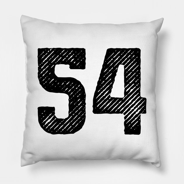 Fifty Four 54 Pillow by colorsplash