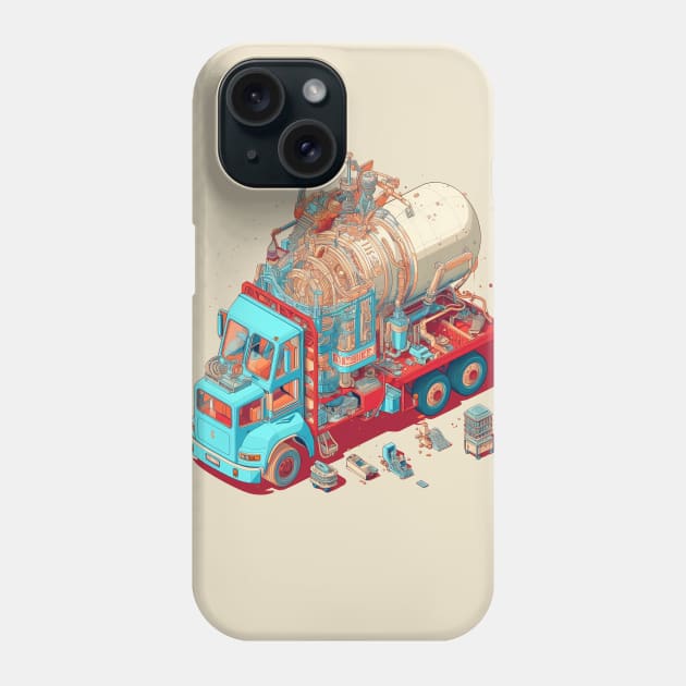 Psychedelic Style Cement Mixer Truck Phone Case by DavidLoblaw