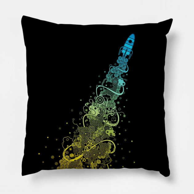 A trip into space Pillow by heavyhand