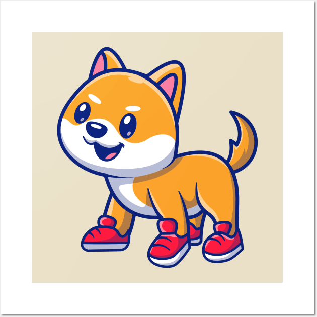 Pixel art dog character design shiba em