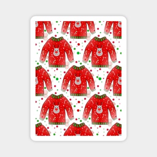 Ugly Christmas Sweater Pattern Magnet