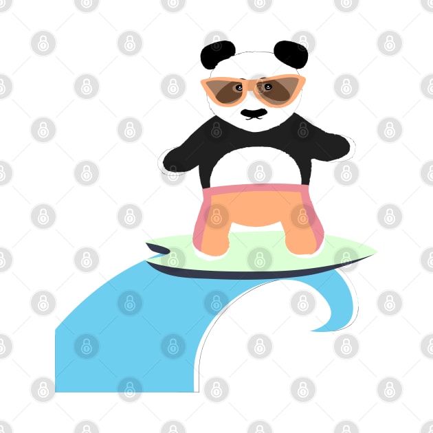 Relaxed Surfing Panda with Sunglasses by so_celia