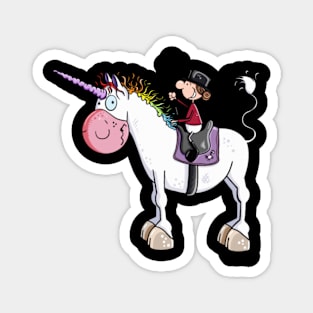 Unicorn Rider - Cartoon - Gift - Unicorns - Fun Magnet