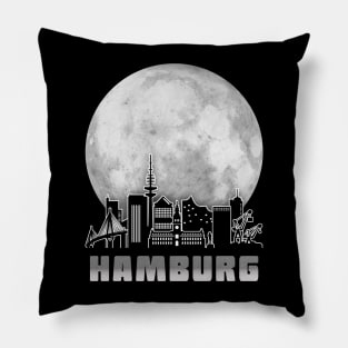 Hamburg Germany Skyline Full Moon Pillow