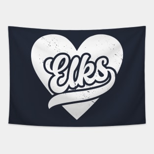 Vintage Elks School Spirit // High School Football Mascot // Go Elks Tapestry