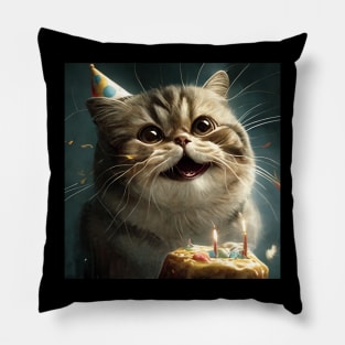 Happy Birthday cat Pillow