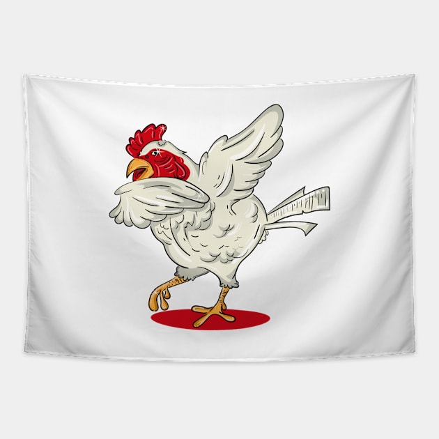 'Dabbing Dancing Chicken' Funny Dabbing Animal Gift Tapestry by ourwackyhome