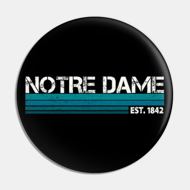 Notre Dame Retro EST. 1842 Pin by DarkStile