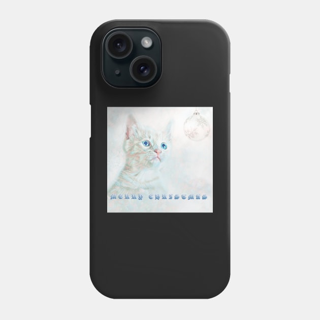 Christmas Kitten Phone Case by Tarrby