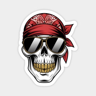 Gangster Rap Skull Magnet