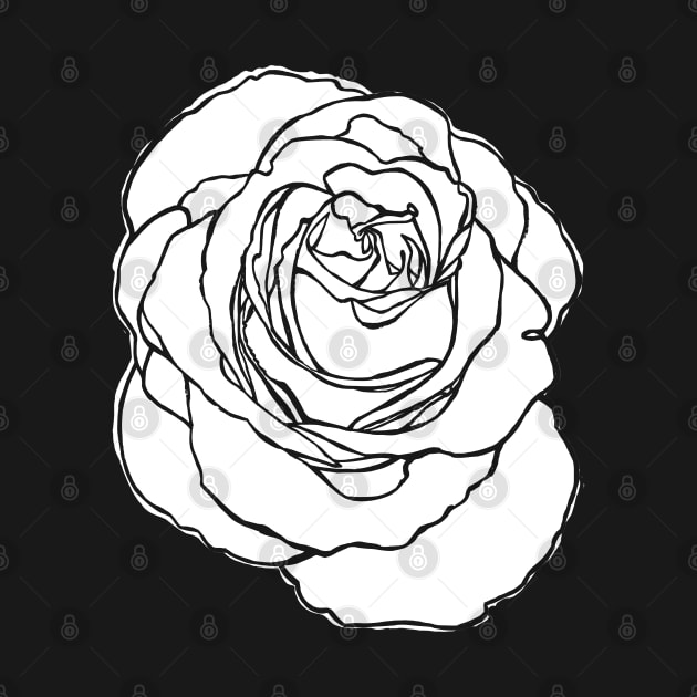 Cottage Core, White Rose Flower by badlydrawnbabe