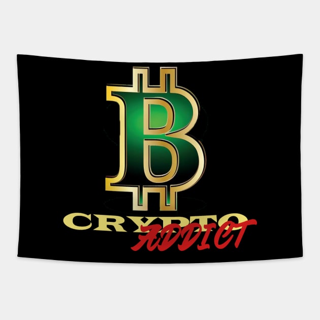 Bitcoin Crypto Addict Tapestry by RelianceDesign