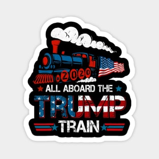 All Aboard the Trump Train 2020 American Flag Reelect 45 Magnet