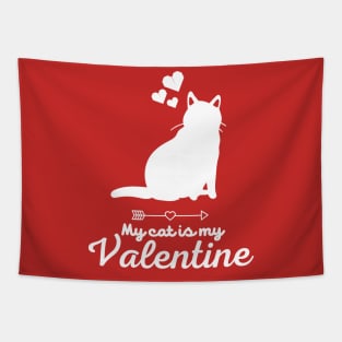 My cat is My Valentine, Valentine's Day Tapestry