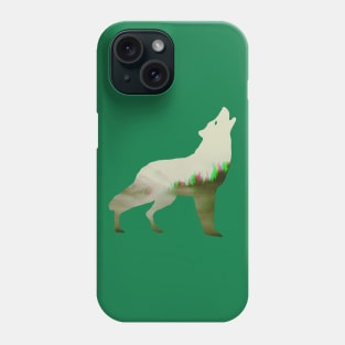 Howling Wolf Forest Glitch - Nature Design T-Shirt Phone Case