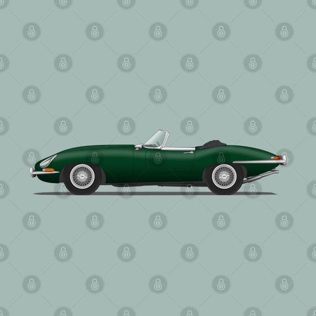 Jaguar E Type Roadster British Racing Green by SteveHClark