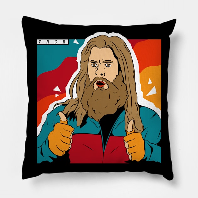 love and thunder - most famous superhero Pillow by super villain