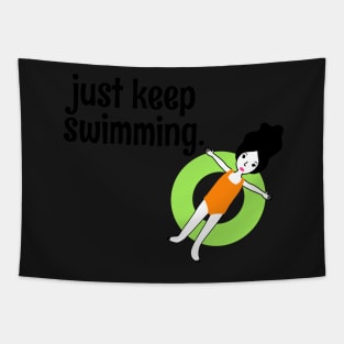 Just Keep Swimming Cute Summer Girl Inflatable Tube Tapestry