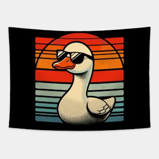 Silly Goose in Sunglasses Pun Meme Pool Funny Goose Tapestry