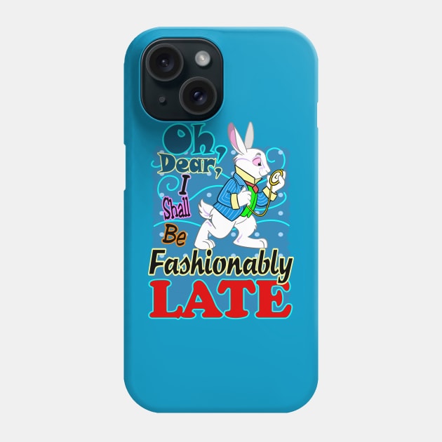 White Rabbit, Fashionably Late Phone Case by Toonicorn