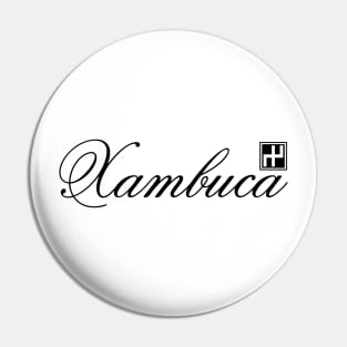 Xambuca Cursive Text with block logo Pin