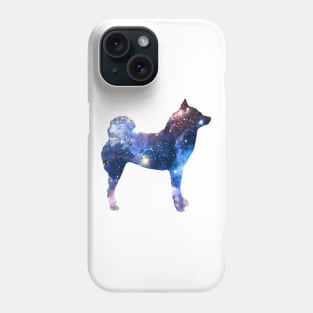 Lilly the Shiba Inu Silhouette - Galaxy on White Phone Case