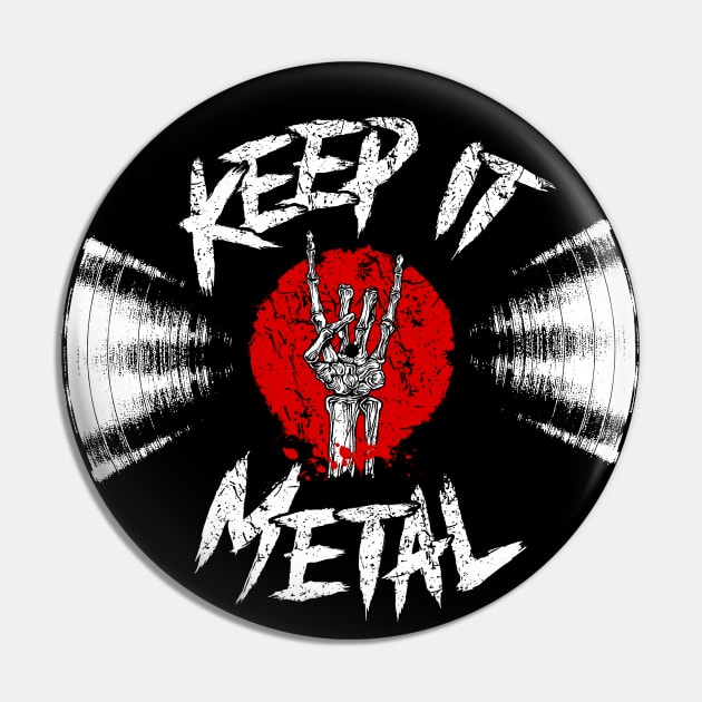 Keep it Metal-Vinyl Record-Hand Horns Pin by StabbedHeart