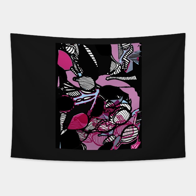 Pinky inky mish-mash Tapestry by juliechicago