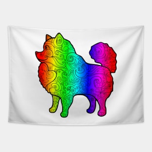 Neon Swirly Pomeranian Tapestry