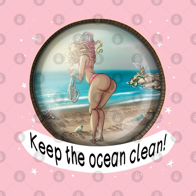 Keep the ocean clean! by Mei.illustration